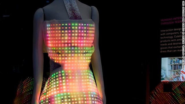 Shine bright like a diamond ... or be the star at futuristic rave parties. The <a href='http://cutecircuit.com/portfolio/galaxy-dress/' target='_blank'>GalaxyDress by CuteCircuit</a> is embroidered with 24,000 full color LEDs, and is believed to be the largest wearable display in the world. The LEDs are extra-thin, flexible and hand embroidered on a layer of silk. Fabulous darling!” border=”0″ height=”360″ id=”articleGalleryPhoto0013″ style=”margin:0 auto;display:none” width=”640″/><cite style=