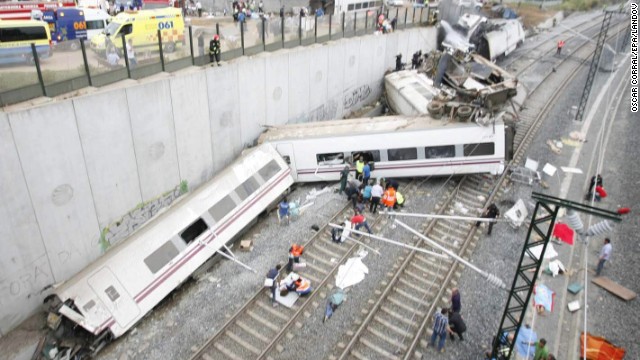 The train was on its way from Madrid to the town of Ferrol with more than 200 passengers aboard. 