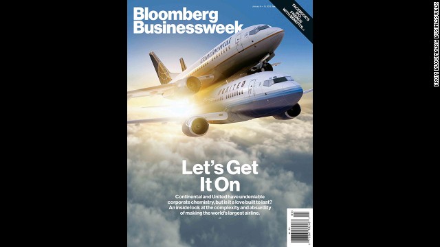 A Bloomberg Businessweek cover in <a href='http://www.businessweek.com/magazine/united-continental-making-the-worlds-largest-airline-fly-02022012.html' target='_blank'>February 2012</a> addressed the merger between United and Continental airlines with one plane on top of the other and the headline "Let's Get It On." <a href='http://www.magazine.org/about-asme/pressroom/asme-press-releases/asme/new-york-magazine%E2%80%99s-hurricane-sandy-cover-asme%E2%80%99s-cover' >It was recognized</a> by the American Society of Magazine Editors as the year's best cover among business and technology magazines.