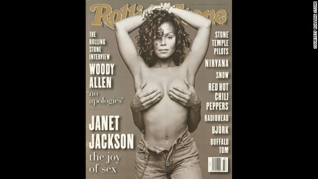 Janet Jackson was featured on the <a href='http://www.rollingstone.com/music/pictures/1993-rolling-stone-covers-20040512/rs665-janet-jackson-20346818' target='_blank'>September 1993 cover</a> of Rolling Stone with a pair of hands covering her breasts. The photograph came from a session Patrick Demarchelier shot while producing artwork for the cover of the sexually charged "Janet" album. "We had a choice of shooting her ourselves," Laurie Kratochvil, Rolling Stone's director of photography, <a href='http://articles.latimes.com/1993-08-29/entertainment/ca-28989_1_janet-jackson' target='_blank'>told the Los Angeles Times</a>. "But they offered us this and the image is very powerful." The provocative image shocked the world and established Jackson's status as a sex symbol.