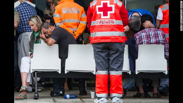 Other relatives of passengers wait for information in Santiago de Compostela on July 25.