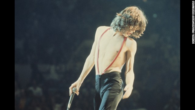 Jagger, seen here on stage with the Stones in 1975, always made comfort a priority. His pants may be tight, but not so snug he can't dip into his famous hip gyrations. 