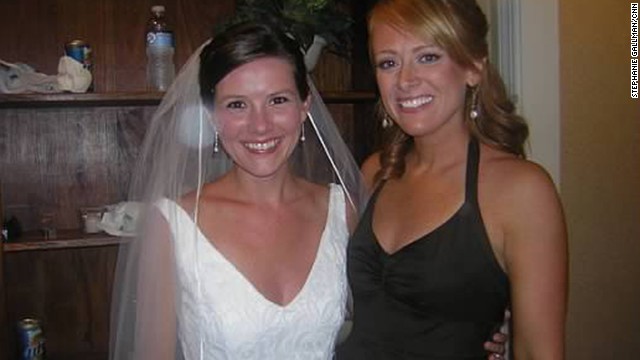 Stephanie Gallman shows off a selection of bridesmaid dresses she's worn throughout the years. First up, Katie Calhoun Gallman, September 2009.