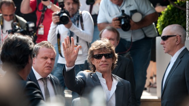 Mick Jagger leaves his hotel in France during the 2010 Cannes Film Festival.