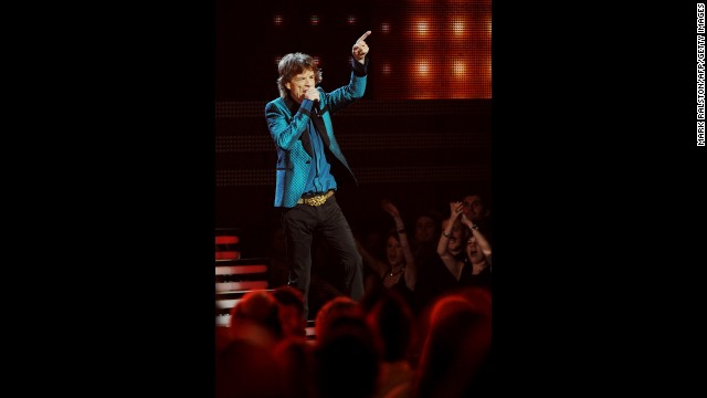 The Rolling Stones perform at the Staples Center in Los Angeles during the 2011 Grammy Awards.