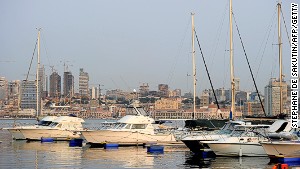 Boats docked in Luanda marina.