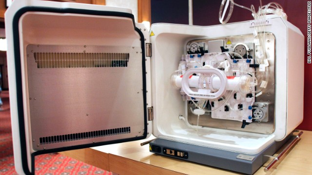 In 2000, The National Institutes of Health issued guidelines for the use of embryonic stem cells in research, specifying that scientists receiving federal funds could use only extra embryos that would otherwise be discarded. President Clinton approved federal funding for stem cell research but Congress did not fund it. Above, a Cell Expansion System which is used to grow cells is seen during the 2010 World Stem Cell Summit in Detroit.