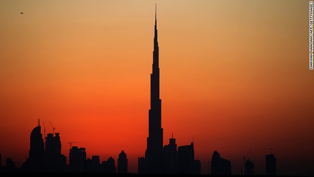 Dubai's sunset gives the city's modern skyline a romantic glow.