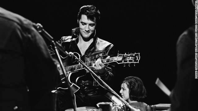 Elvis performs during his 1968 Comeback Special on NBC.