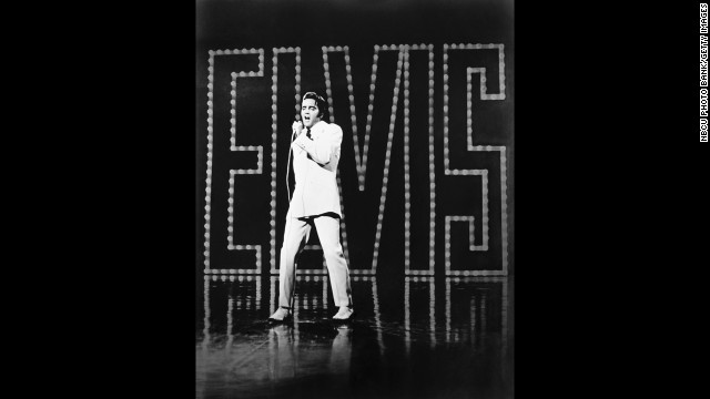Elvis performs in Burbank, California, as part of his 1968 Comeback Special.