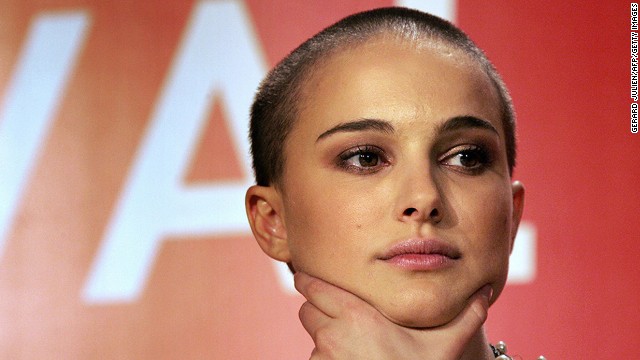 Natalie Portman buzzed off her brunette locks for 2005's "V for Vendetta," and she told <a href='http://usatoday30.usatoday.com/life/people/2006-03-14-portman_x.htm?csp=34' target='_blank'>USA Today</a> that getting the scene right stressed her out more than losing her hair. The actress showed similar dedication to her gig in 2012, <a href='http://www.hollywoodreporter.com/fash-track/natalie-portman-blonde-hair-benjamin-millepied-la-dance-project-robert-pattinson-373094' >when she went blond for a movie role</a>.