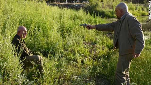 As a seasoned fixer, the unflappable Mike is usually the one pointing a gun at someone. But Walt, growing increasingly volatile, turns the tables on him in this momentous scene from Season 5.