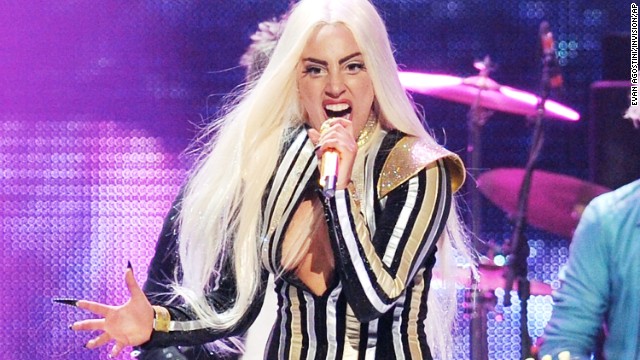 Lady Gaga performing at the Prudential Center in Newark, New Jersey, in 2012.