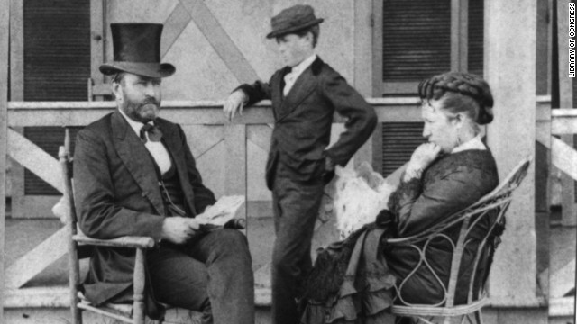 President Ulysses Grant enjoys the porch of his cottage by the sea in Elberon, New Jersey, in 1872. 