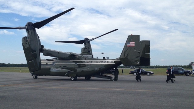 Osprey aircraft deployed for first time in support of Marine One