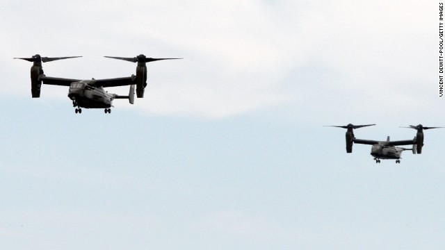 Osprey aircraft deployed for first time in support of Marine One