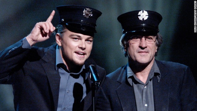 De Niro, a born-and-bred New Yorker, appears with Leonardo DiCaprio at "The Concert for New York City" after the 9/11 attacks in 2001. 