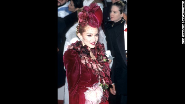 Madonna attends the "Evita" premiere in Los Angeles on December 14, 1996. 