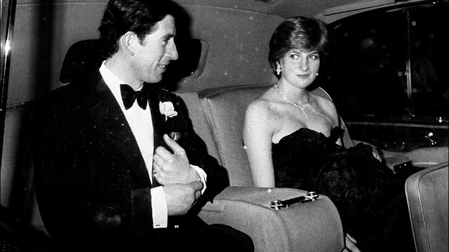 Prince Charles and Diana arrive at Goldsmith Hall in London for a charity recital in March 1981. 