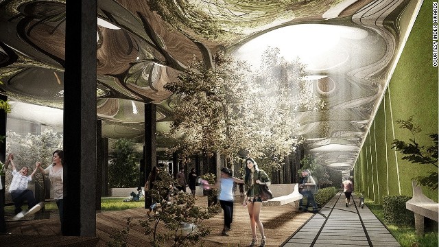 The Lowline is a proposal to create an underground park in the disused Williamsburg Trolley Terminal in New York. Plants and trees would be nourished by sunlight piped from the surface by fiber-optic cables.