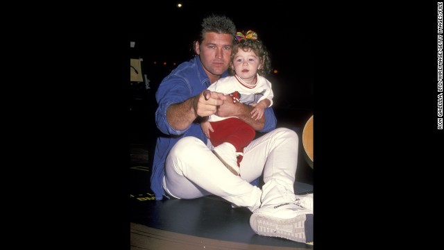 The future pop star with her father, Billy Ray Cyrus, in October 1994 in Memphis, Tennessee.