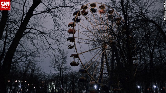 A Ferris wheel turns at dusk in Tiraspol. The city is capital of Transnistria, a breakaway region that is internationally considered part of Moldova but clings to its Soviet roots. See more photos on <a href='http://ireport.cnn.com/docs/DOC-970550'>CNN iReport</a>.