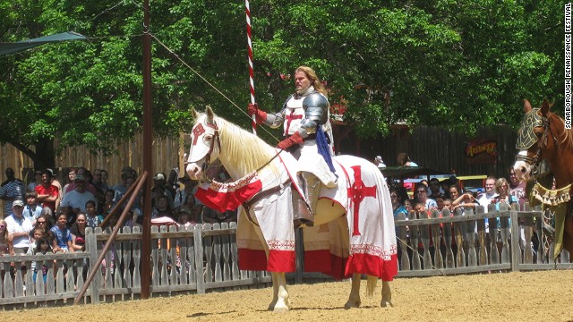 The yearly Scarborough Faire Renaissance Festival in Waxahachie, Texas attracts nearly 250,000 attendees over eight consecutive weekends. The festival is set in the year of 1533, when King Henry XIII and Anne Boleyn were wed. 