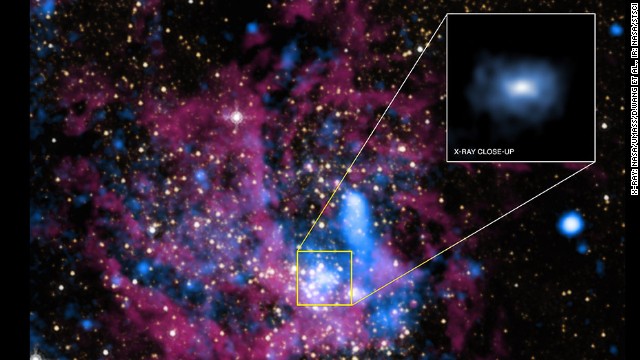 This image shows the X-Ray close-up of Sagittarius A, the Milky Way's central black hole. 