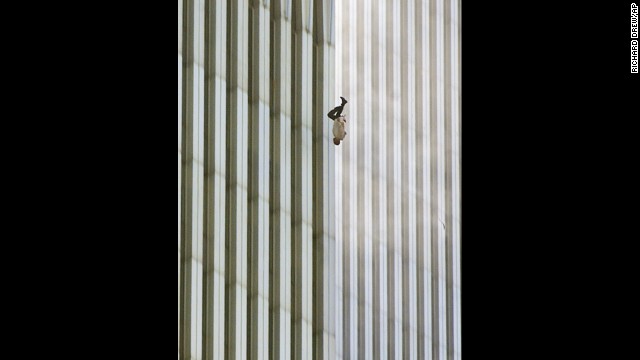 Richard Drew captured this image of a man falling from the World Trade Center in New York after the terror attacks on September 11, 2001. Its publication led to a public outcry from people who found the photograph insensitive. Drew sees it differently. <a href='http://www.thedailybeast.com/articles/2011/09/08/richard-drew-s-the-falling-man-ap-photographer-on-his-iconic-9-11-photo.html' target='_blank'>On the 10th anniversary of the attacks</a>, he said he considers the falling man an "unknown soldier" who he hopes "represents everyone who had that same fate that day." It's believed that upwards of 200 people fell or jumped to their deaths after the planes hit the towers.