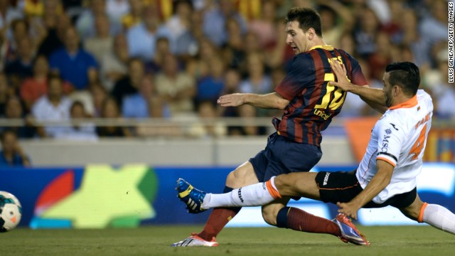 Valencia couldn't stop Lionel Messi on Sunday at the Mestalla as the Argentine scored three first-half goals. 
