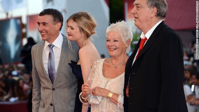 Steve Coogan, left, Sophie Kennedy Clark, Dame Judi Dench and director Stephen Frears attend the "Philomena" premiere on Saturday, August 31.