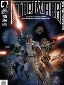 George Lucas' rough draft script, "The Star Wars," is finally being illustrated in full by Dark Horse Comics. The characters of Lucas' original vision vary in big and small ways from the ones we know and love from "Star Wars." For example, Darth Vader wears no helmet here.