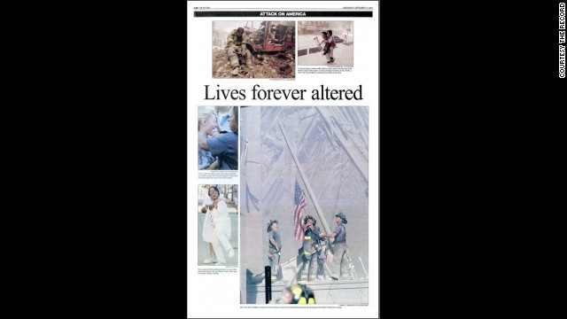 The now-famous photograph was never featured on the front page of The Record, the newspaper Franklin works for in Bergen County, New Jersey. The photo appeared on page 32 on September 12, 2001.