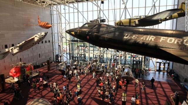 The National Air and Space Museum is the largest of the Smithsonian Institution's 19 museums. It houses approximately 60,000 objects connected with human flight, artwork and archival materials, including the 1903 Wright Flyer, Charles Lindbergh's Spirit of St. Louis and the Apollo 11 command module. 