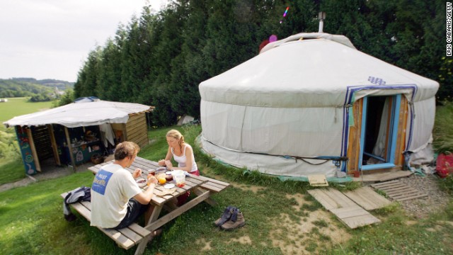 "So, babe, how do you like camping in this yurt?" "Jim, I want a divorce."