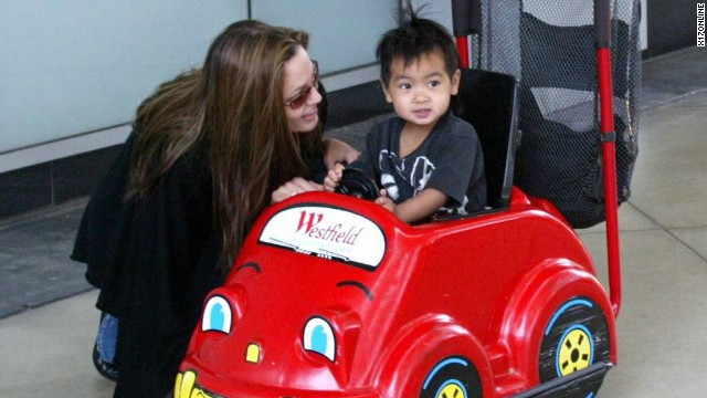 Maddox was small enough to fit into this little toy car. The first addition to the Jolie-Pitt family, Maddox was born in Cambodia and adopted by Jolie in 2002, when the actress was still married to Billy Bob Thornton.