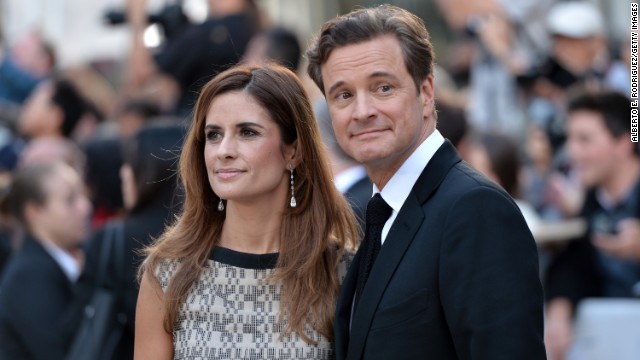 Producer Livia Giuggioli and actor Colin Firth arrive at "The Railway Man" premiere at the Roy Thomson Hall on September 6.