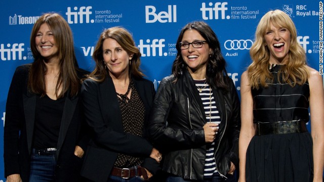 Actress Catherine Keener, from left, director Nicole Holofcener and actresses Julia Louis-Dreyfus and Toni Collette pose for a picture at the photo call for "Enough Said" on September 8.