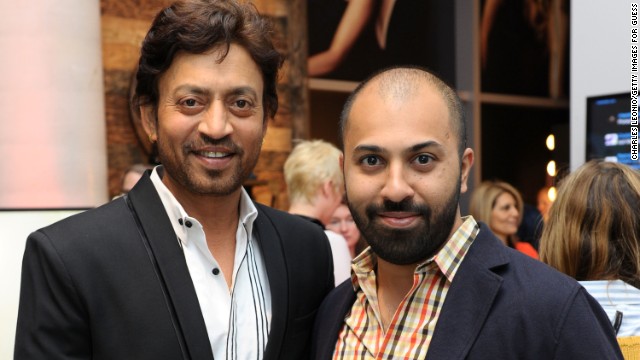 Irrfan Khan, left, and Ritesh Batra appear at Guess Portrait Studio on September 7.