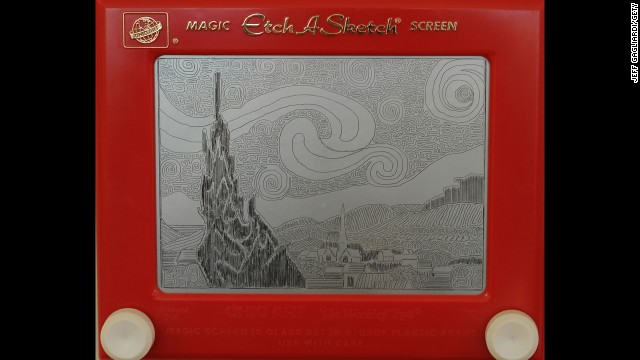 Van Gogh's "Starry Night" recreated on an Etch-A-Sketch by artist Jeff Gagliardi in 2008.