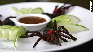 Romdeng restaurant serves fine Cambodian cuisine, but some items aren\'t for everyone. Like fried tarantulas with pepper and lime sauce. 