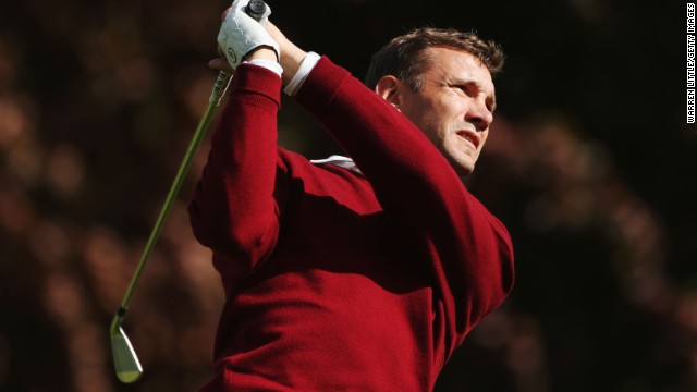 Ukrainian star Andriy Shevchenko started playing golf to escape the pressures of football. 