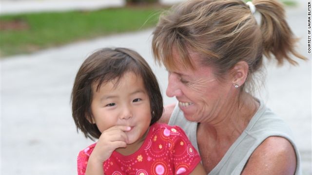 Laura Blitzer with her daughter, Cydney, adopted from China in 2000. Blitzer has waited six years to adopt a second child.