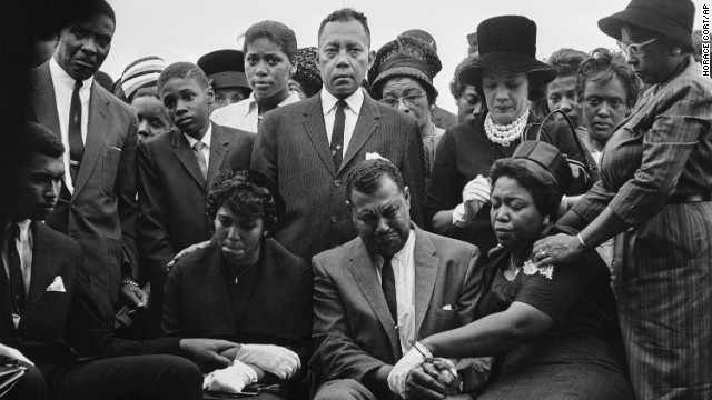 Family and friends of Carole Robertson attend graveside services for her in Birmingham on September 17, 1963.