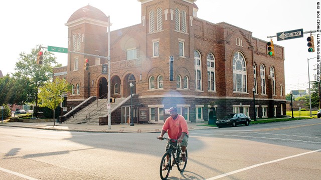 The 16th Street Baptist Church in downtown Birmingham, Alabama, was a fixture in the civil rights movement -- even more so after a bombing there on September 15, 1963, killed four girls. 