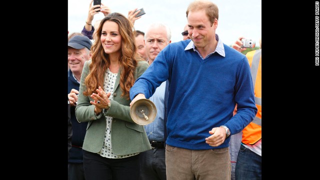 The duke and duchess start the Ring O'Fire Anglesey Costal Ultra Marathon In Holyhead, Wales, on August 30. It was Kate's first public appearance since the birth of Prince George. 