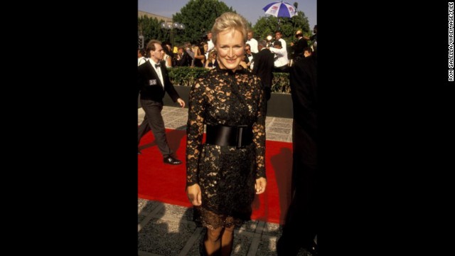 Glenn Close went for a classic little black dress with a twist for the 1991 Emmy Awards. She was nominated for the TV special "Sarah, Plain and Tall."