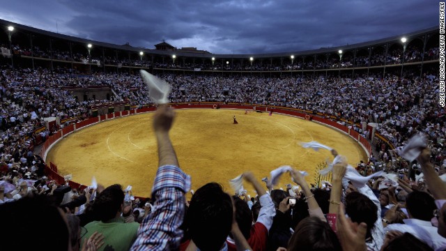 The bull is Spain's iconic animal, and you won't miss seeing at least one -- alive, dead or fake. Bullfights such as this one in Granada still attract enthusiastic crowds. 