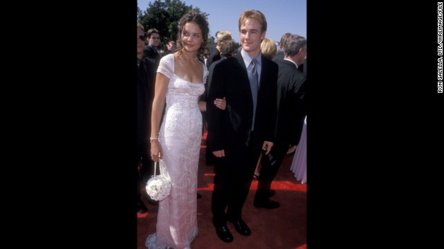 "Dawson's Creek" co-stars Katie Holmes and James Van Der Beek walked the red carpet of the 1998 Emmys together.