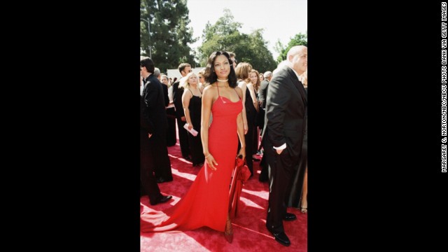 Actress Garcelle Beauvais wore red on the carpet at the 1998 Emmys, but she certainly didn't blend in with this stunner.